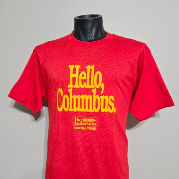 Nos Vintage 80s HELLO COLUMBUS T Shirt XL The Andersons General Store Oho Tee - Picture 4 of 9
